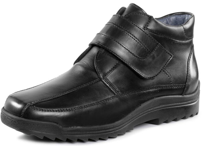 Waldl&auml;ufer, gevoerde herenlaarzen, winterschoenen, breedte K, met lamsvacht ZWART