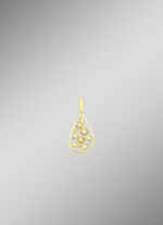 Elegante hanger in bloemmotief met zoetwaterparels 