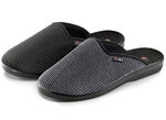 Tweepack klassieke herenpantoffels, breedte H, met anatomisch gevormd voetbed 1x GRIJS, 1x ZWART