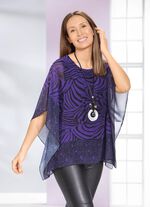Poncho tuniek met randprint 