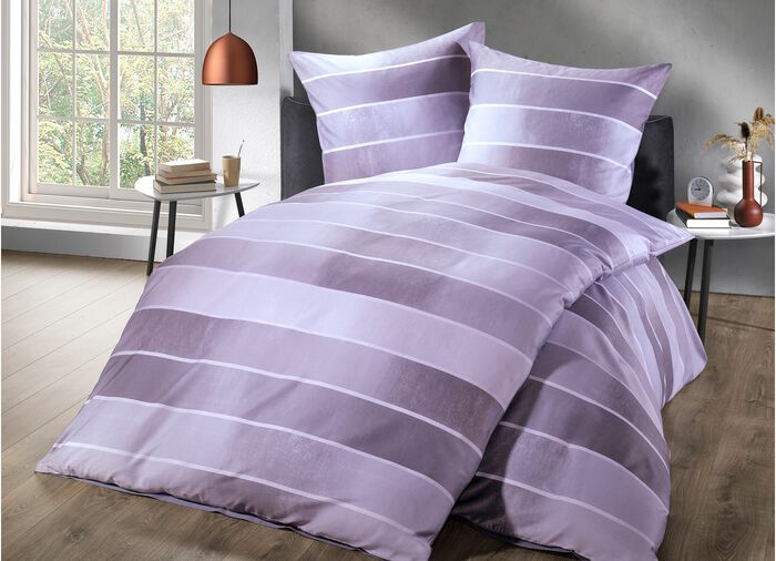 Beddengoedset met blokstreepdessin 