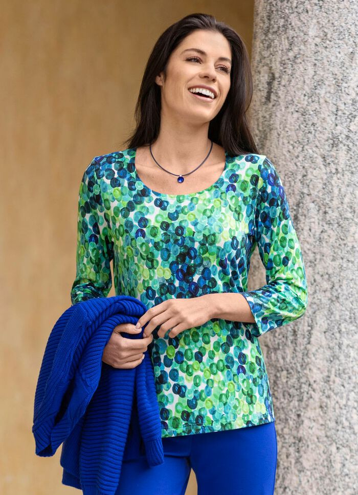 Shirt met schitterende all-over print 