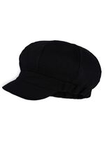 Krantenjongenspet met elastische inzet ZWART