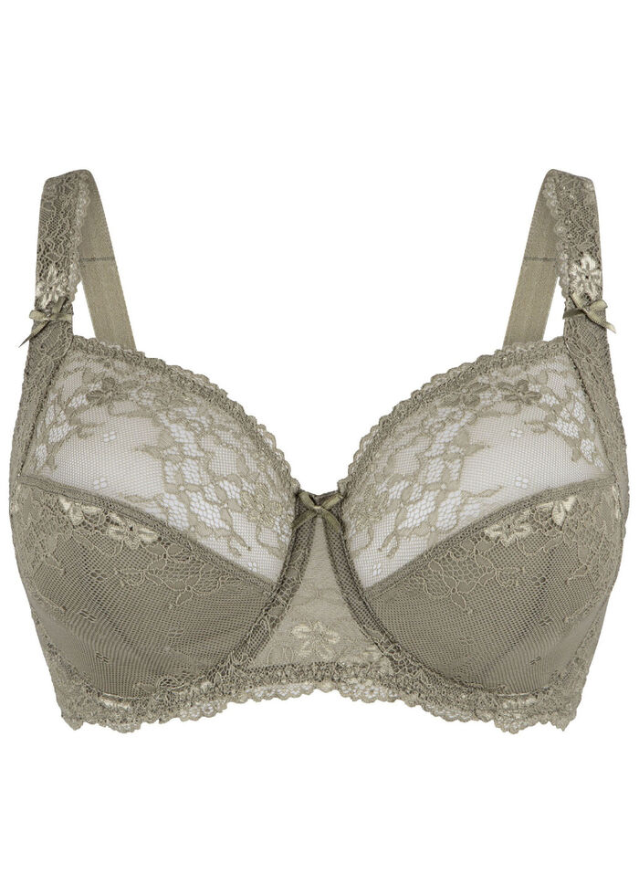 LingaDore beugelbeha met elastische kant OLIJFGROEN