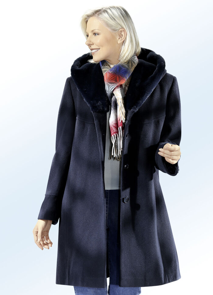 Korte jas met vaste capuchon 