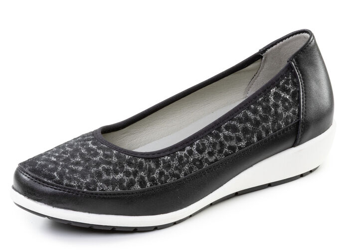 ELENA EDEN, comfortabele damesballerina's, breedte G, met uitneembaar voetbed SCHWARZ