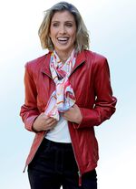 Kort leren jack van "Cabrini" 