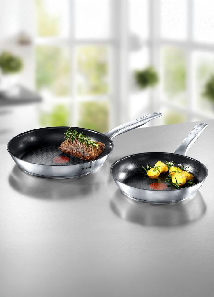 Roestvrijstalen Tefal-pannen, in professionele kwaliteit ROESTVRIJ STAAL