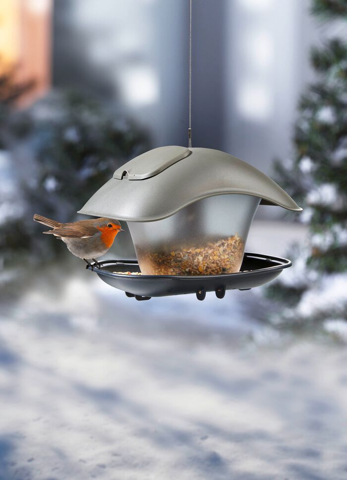 Vierkante voerbak van weerbestendig kunststof 