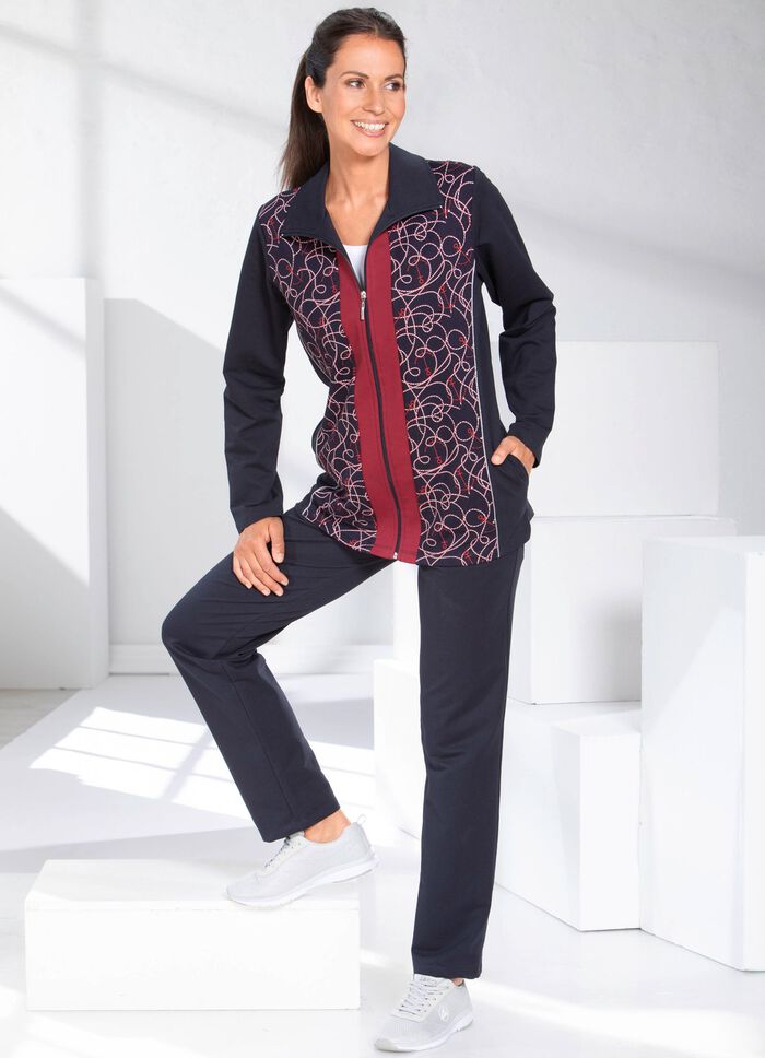 Vrijetijdspak met print aan de voorzijde 