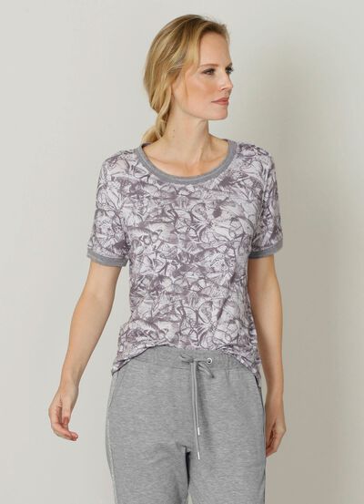 Shirt met sportieve geribde manchetten 