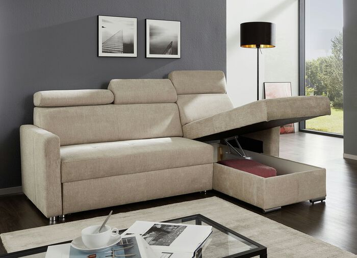 Gestoffeerde hoek met slaapfunctie en bedstee 