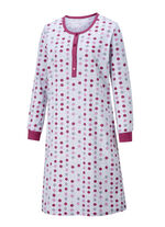 Twee-pack nachthemden, lange mouwen met knoopsluiting en manchetten FUCHSIA/SERING