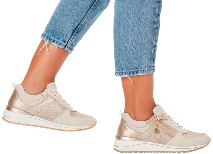 Remonte sneakers in een trendy look BEIGE-GOUD