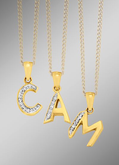 Letterhanger met diamanten 