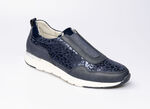 Modieuze stretch sneaker in luipaardlook BLAUW