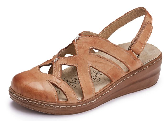 Gemini sandaal van gekleurd rundnappaleer COGNAC