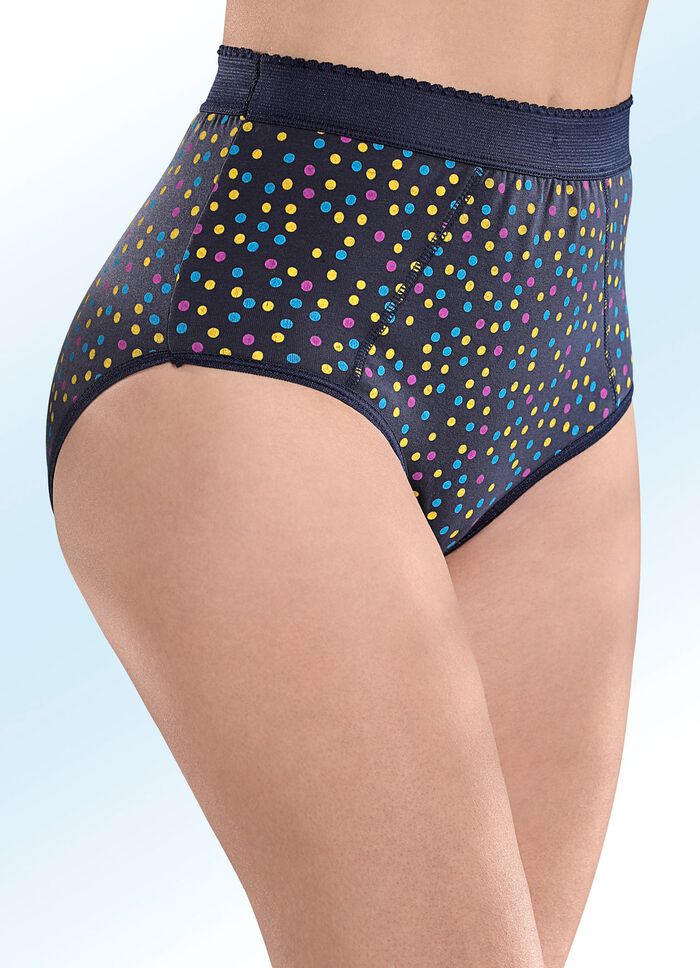 Set van vijf slips met een kleurrijk stippendessin 