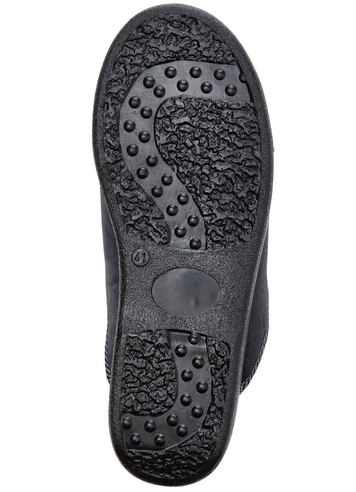 Tweepack klassieke herenpantoffels, breedte H, met elastische band BLAUW-ZWART