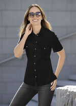 Blouse met overhemdkraag ZWART