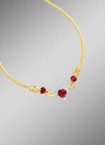 Hartvormige ketting met echte granaat en witte topaas 