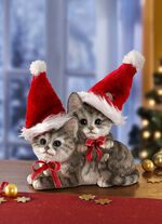 Kerstkatjes van polyresin 