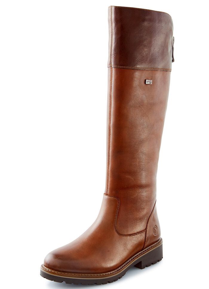 Remonte, gevoerde dameslaarzen, winterschoenen, breedte G, met rits KASTANJEBOLEET-MOKKA