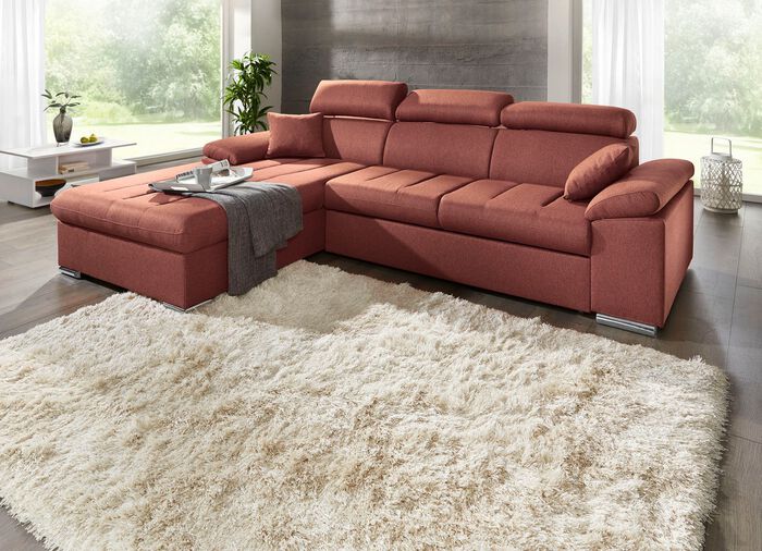 Gestoffeerde hoekbank met comfortabele slaapfunctie AARDE