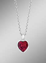 Hartvormige hanger met Swarovski® kristal en ketting 