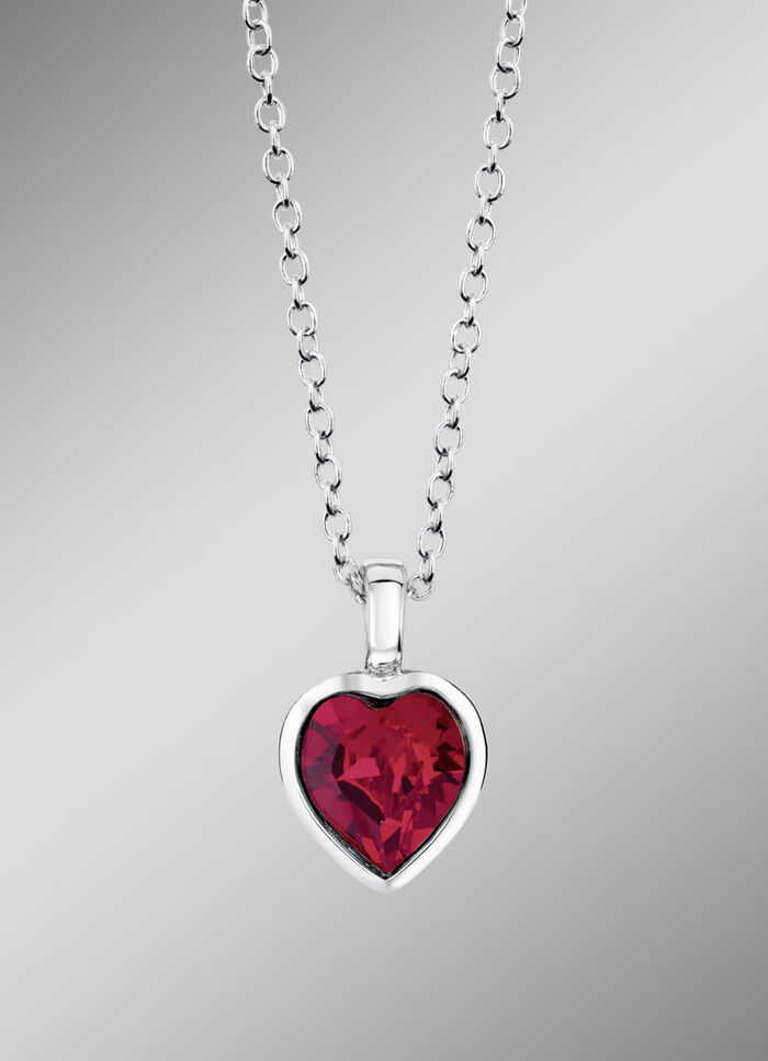 Hartvormige hanger met Swarovski® kristal en ketting 