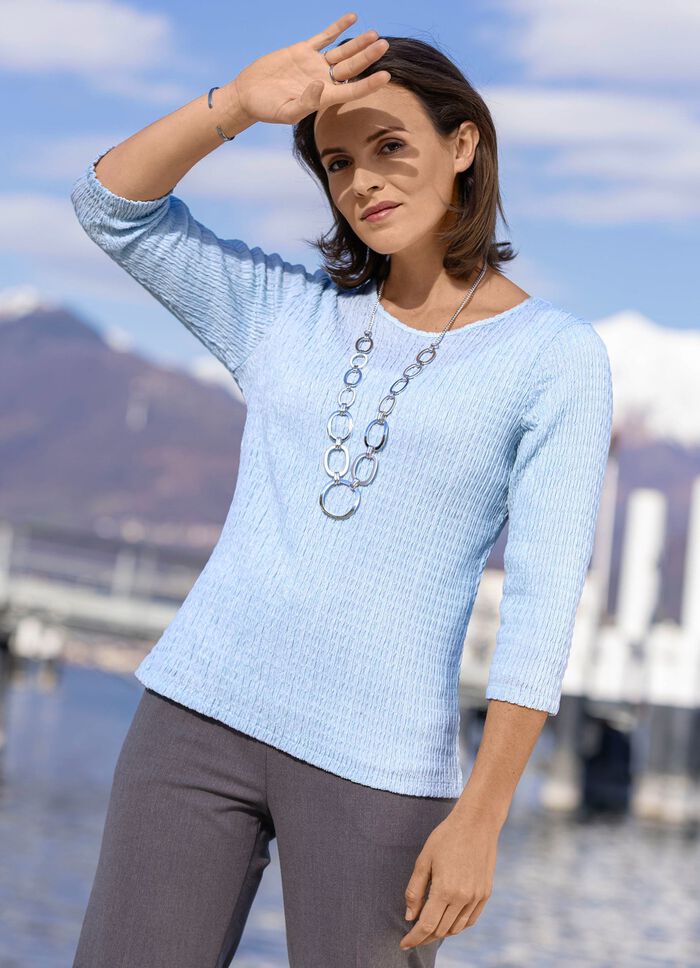 Shirt met 3/4-mouwen IJSBLAUW