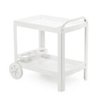 Serveerwagen met geïntegreerde flessenhouder WIT