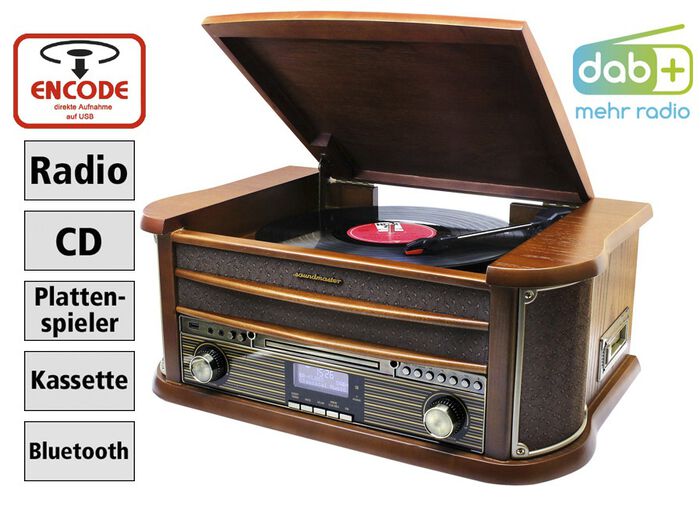 DAB nostalgische stereo-installatie in een echt houten behuizing 