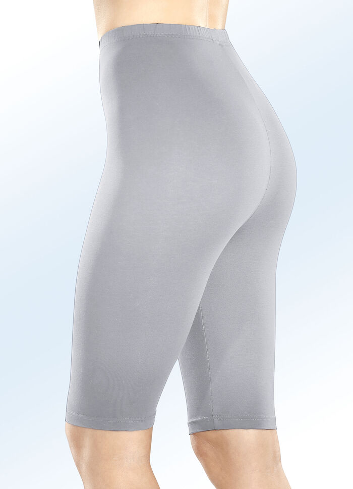 Set van twee fietsbroeken met elastische tailleband 1X MARINE, 1X GRIJS GEM&Ecirc;LEERD