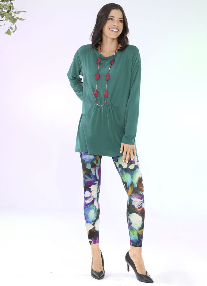 Legging met briljant gekleurde inkjetprint 