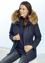 Parka met fluweelzachte pluchen binnenvoering van kunstbont 