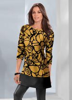 Lang shirt met modieuze platte halslijn 