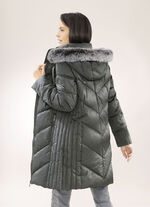 Functionele korte jas met vaste capuchon GRAFIET