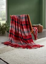 Deken met ruitmotief en franjes 