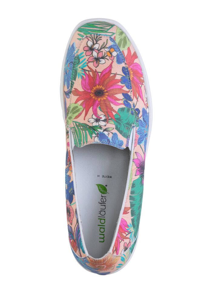 Waldl&auml;ufer pantoffels van gecoat textiel met bloemenprint VEELKLEURIG