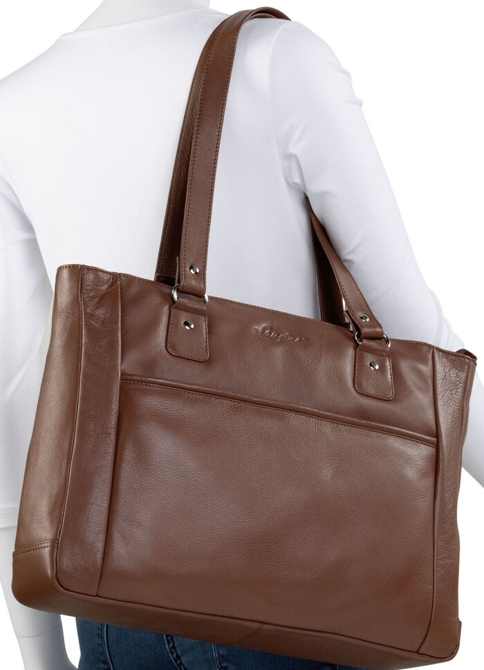 Laurina, tas, dames, met twee schouderbanden COGNAC