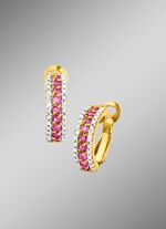 Opvouwbare oorringen met robijnen 