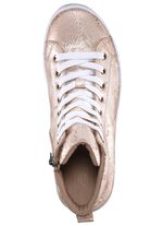 Gemini veterlaarsjes van rundleer met reli&euml;f en een metallic glans MAT GOUD