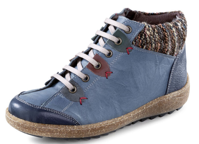 ELENA EDEN veterlaarsje met gekreukeld effect JEANS-MULTICOLOR