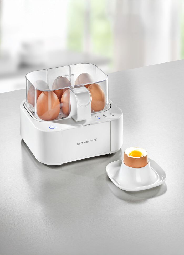 Eierkoker met lichtsignaal en gesproken melding 