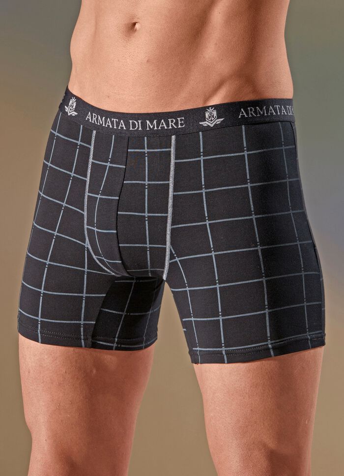 Driepack broeken met ruitmotief en elastische tailleband 