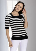 Trui met strepenmotief MARINE-WIT