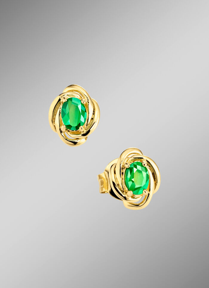 Oorbellen met smaragd 