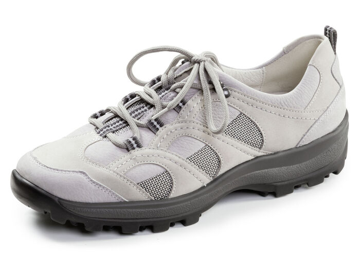 Waldläufer, sportieve dames veterschoenen, breedte H, met uitneembaar voetbed GRIJS