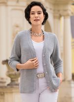 Cardigan met subtiele glittereffecten 
